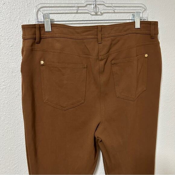 Chicos Pants Size 2 Large US 12 Brown So Slimming Slim Ankle Ponte Knit Stretch - Picture 6 of 9